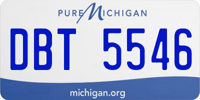 MI license plate DBT5546