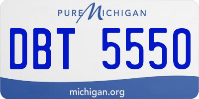 MI license plate DBT5550