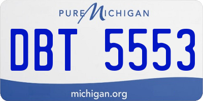MI license plate DBT5553