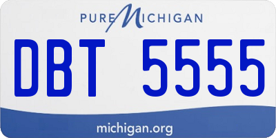 MI license plate DBT5555