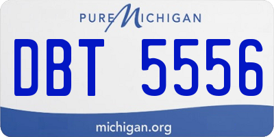 MI license plate DBT5556
