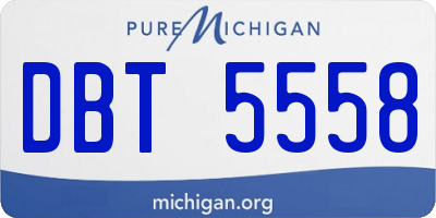 MI license plate DBT5558