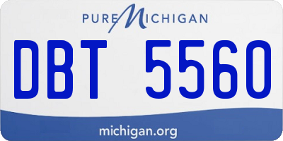 MI license plate DBT5560