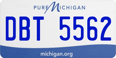 MI license plate DBT5562