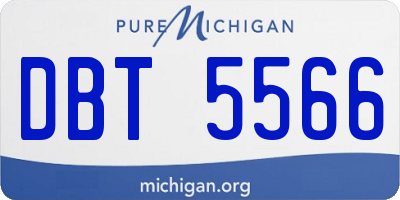 MI license plate DBT5566