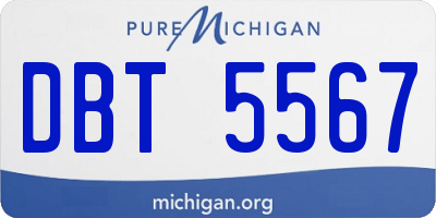 MI license plate DBT5567