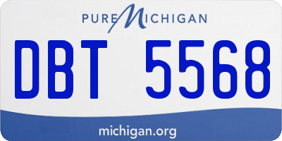 MI license plate DBT5568