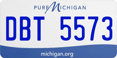 MI license plate DBT5573