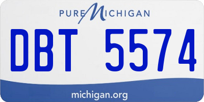MI license plate DBT5574