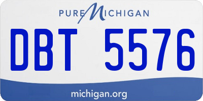 MI license plate DBT5576