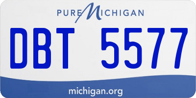 MI license plate DBT5577