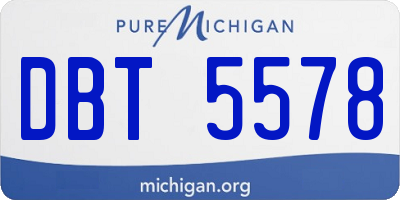 MI license plate DBT5578