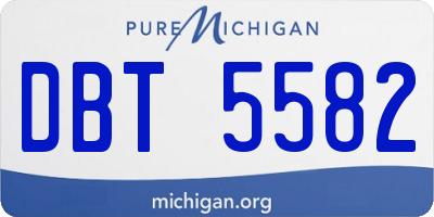 MI license plate DBT5582