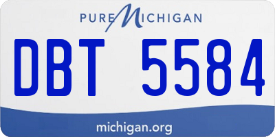 MI license plate DBT5584