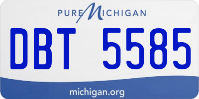 MI license plate DBT5585