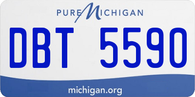 MI license plate DBT5590