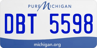 MI license plate DBT5598