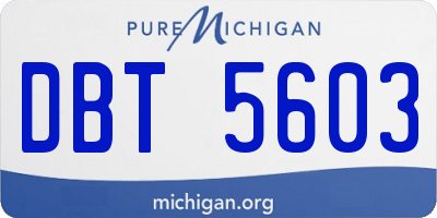 MI license plate DBT5603