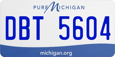 MI license plate DBT5604