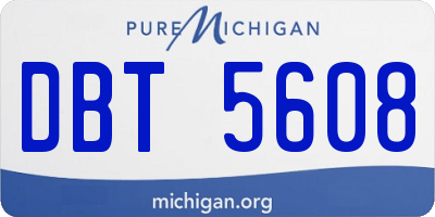 MI license plate DBT5608