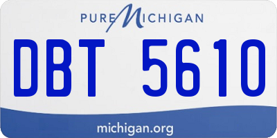 MI license plate DBT5610