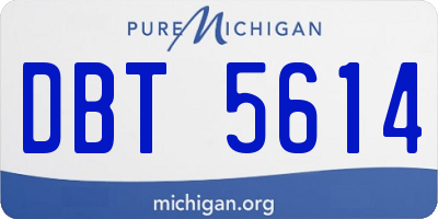 MI license plate DBT5614