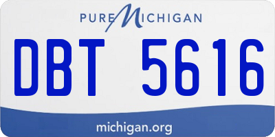 MI license plate DBT5616