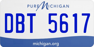 MI license plate DBT5617
