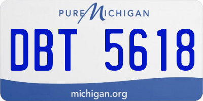 MI license plate DBT5618