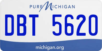 MI license plate DBT5620