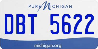 MI license plate DBT5622