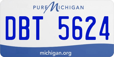 MI license plate DBT5624
