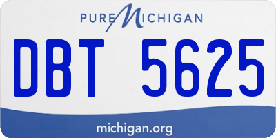 MI license plate DBT5625