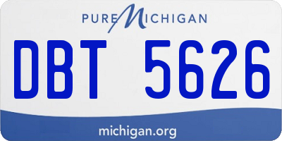 MI license plate DBT5626