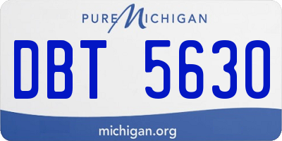 MI license plate DBT5630