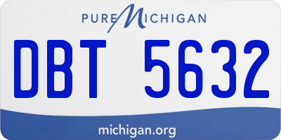 MI license plate DBT5632