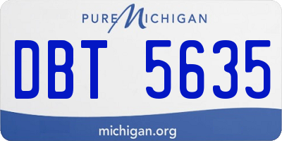 MI license plate DBT5635