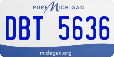 MI license plate DBT5636