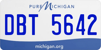 MI license plate DBT5642