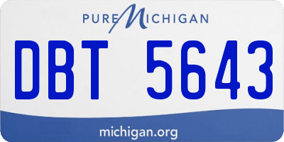 MI license plate DBT5643