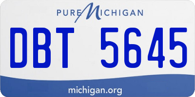 MI license plate DBT5645