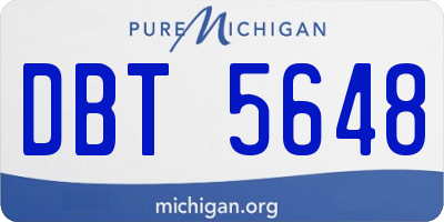 MI license plate DBT5648