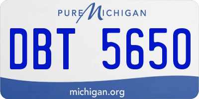 MI license plate DBT5650