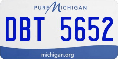 MI license plate DBT5652