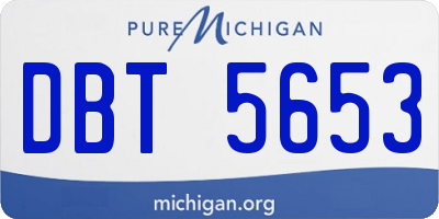 MI license plate DBT5653