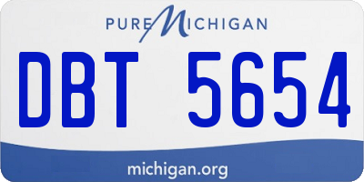 MI license plate DBT5654