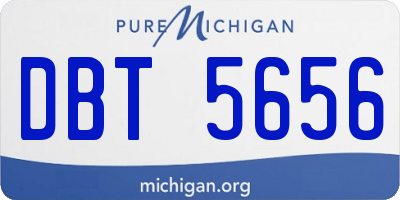 MI license plate DBT5656