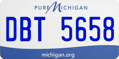 MI license plate DBT5658