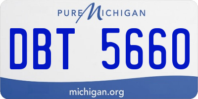 MI license plate DBT5660