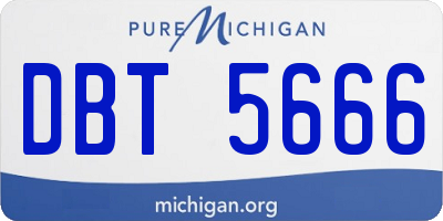 MI license plate DBT5666
